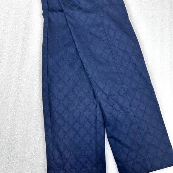 Lilly Pulitzer Kelly Textured Ankle Skinny Pants Womens Size 0 Zip Fly Navy Blue - Picture 11 of 12